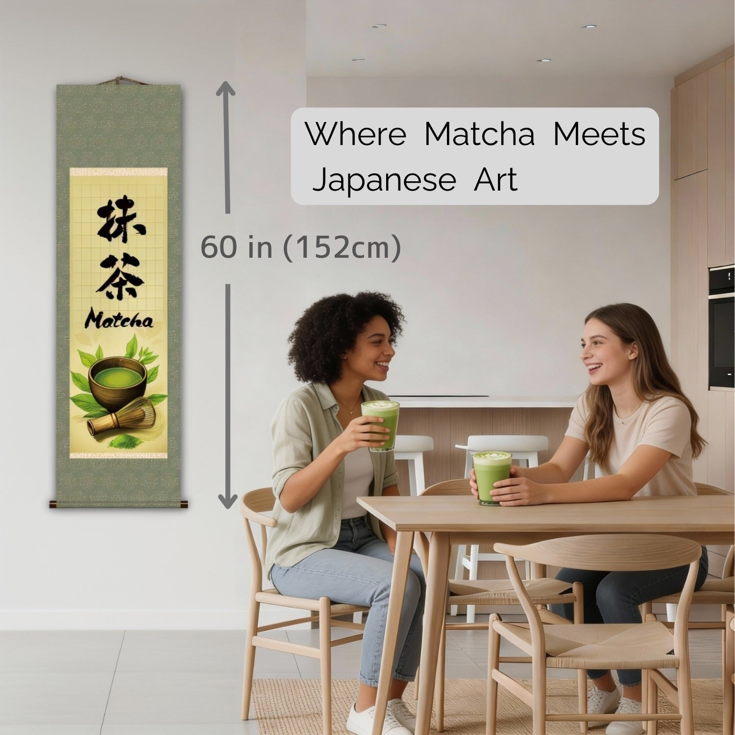Kakemono mural japonais Matcha – Fouet à matcha et cérémonie du thé